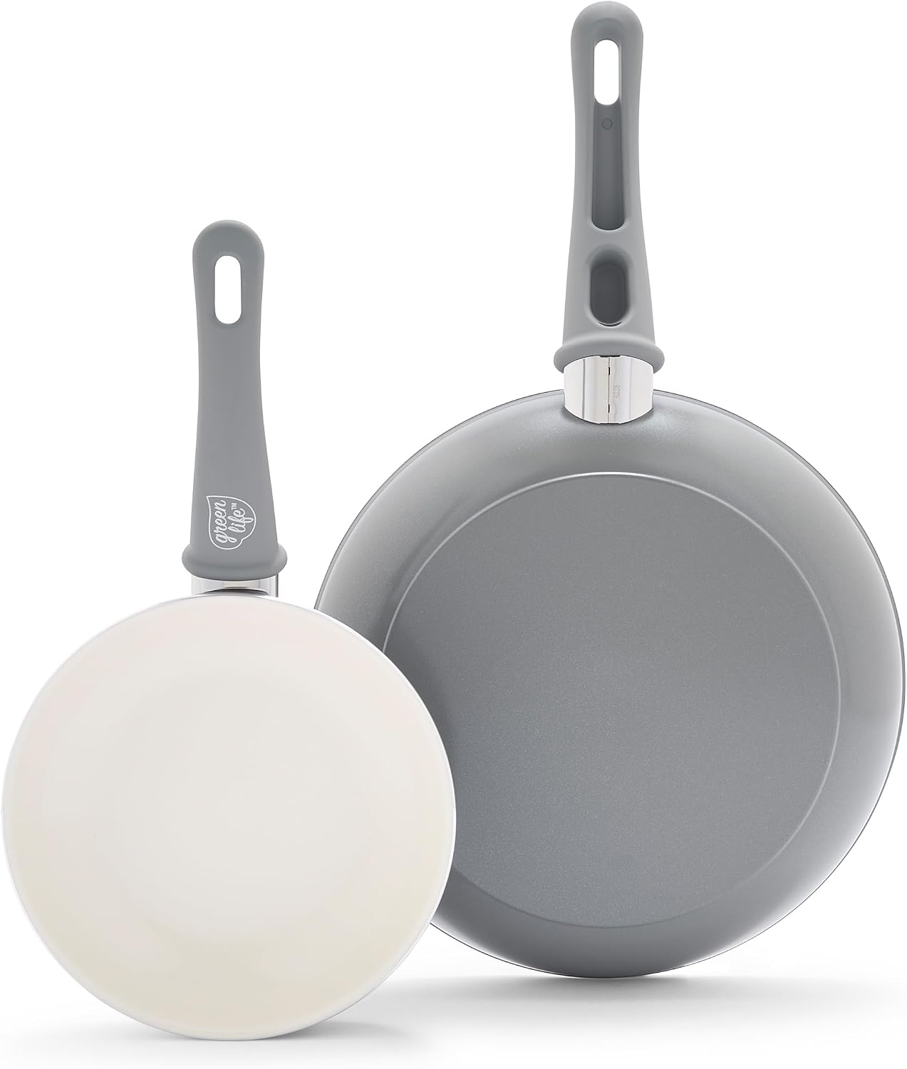 GreenLife 2 Piece (7” & 10”) Ceramic Nonstick Frying Pan Set, Turquoise | PFAS-Free Nonstick Coating, Family Skillet Set, Egg Pan, Omelet Pan, Stay-Cool Handles, Dishwasher & Oven Safe up to 350F