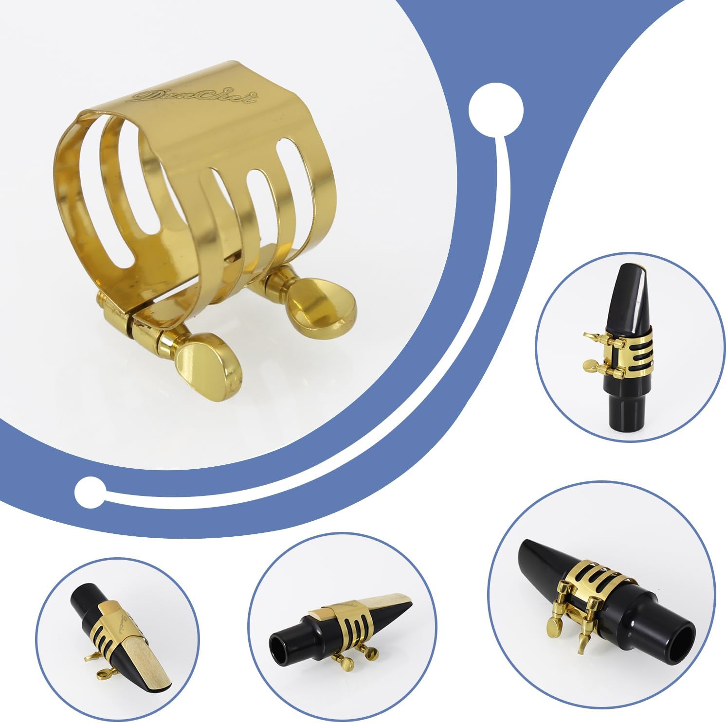 Tenor Saxophone Ligature Double Screws Gold Tenor Saxophone Ligature Fastener