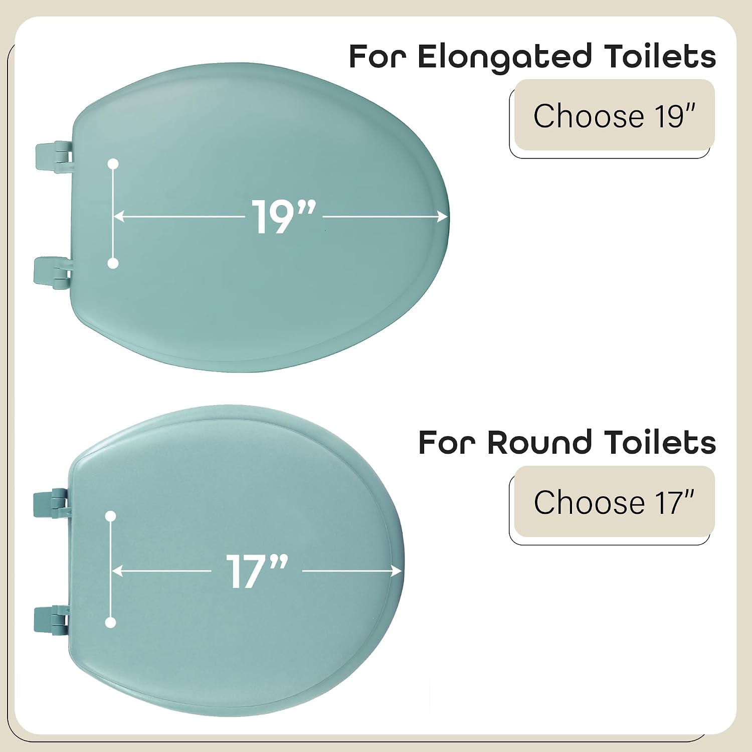 Soft Elongated Vinyl Toilet Seat, Black - 19 Inch Soft Vinyl Cover with Comfort Foam Cushioning - Fits All Elongated Size Fixtures - Easy to Install Fantasia by Achim Home Decor