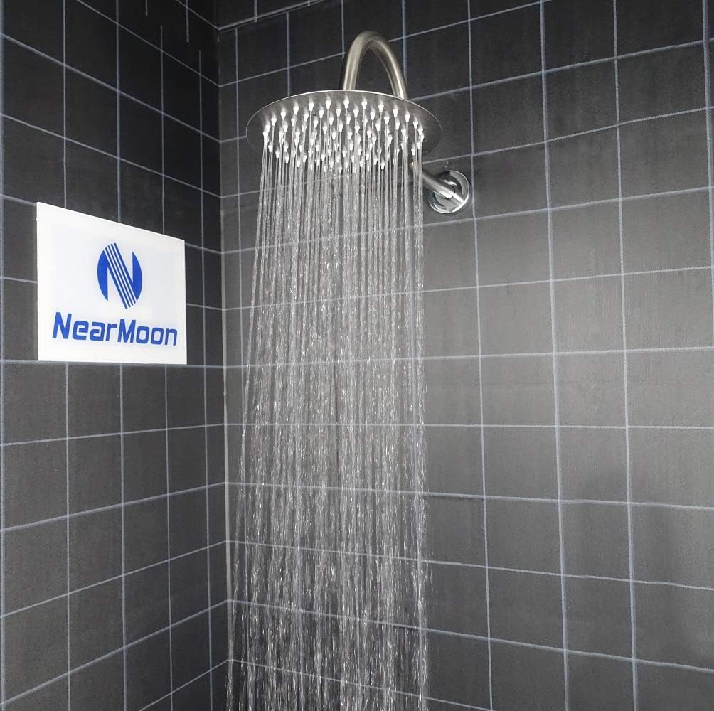 NearMoon Rain Shower Head, Ultra-Thin Design-Pressure Boosting, Awesome Some Experience, High Flow Stainless Steel Rainfall Head (10 Inch