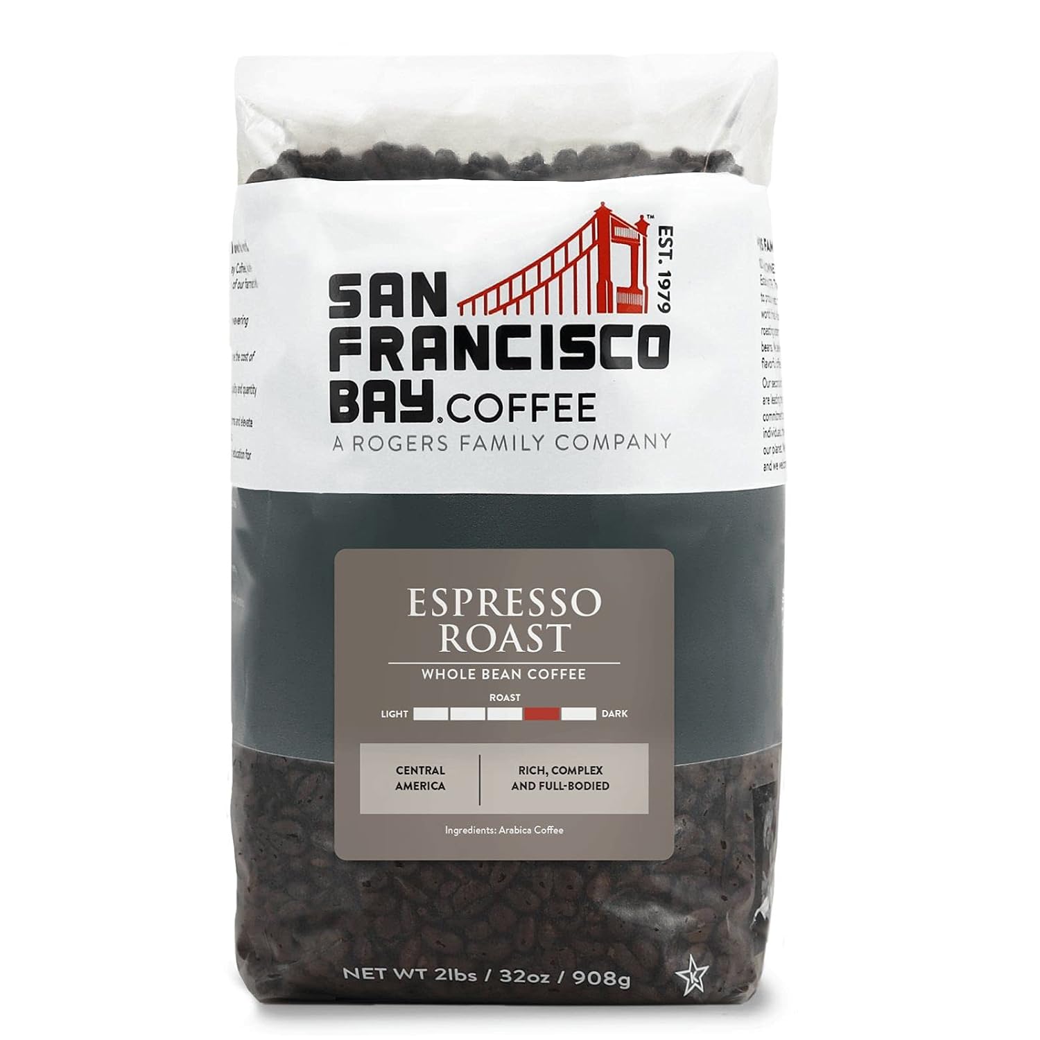 San Francisco Bay Coffee French Roast Whole Bean Coffee, 2 lb bag