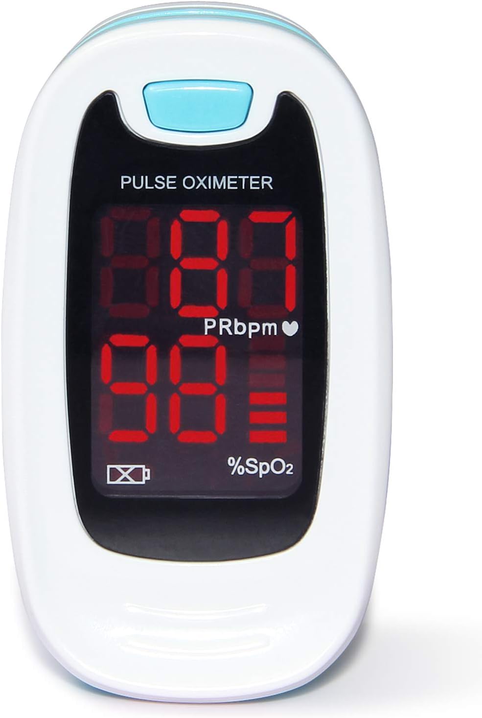 CONTEC CMS50M Fingertip Pulse Oximeter Blood Oxygen Saturation Monitor with Lanyard Blue White Color