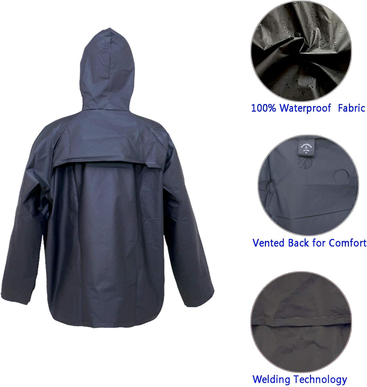 Ultra-Lite Rain Suit for Men Women Waterproof Protective Rain Coat with Pants 2 Pieces Rain Gear