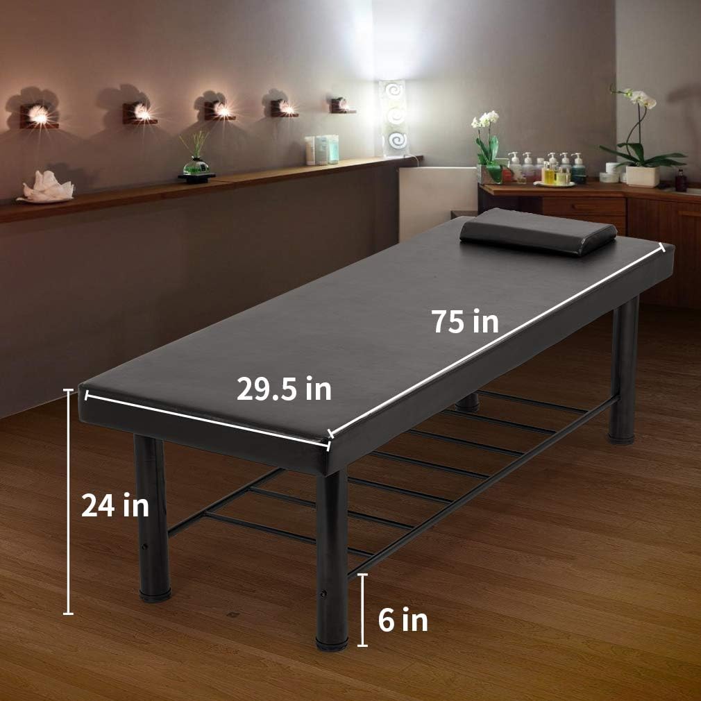 BestMassage Massage Table Stationary Massage Bed 75" Long*30" Wide Spa Bed Heavy Duty Stationary Physical Therapy Bed with 4 inch-Thick Memory Foam