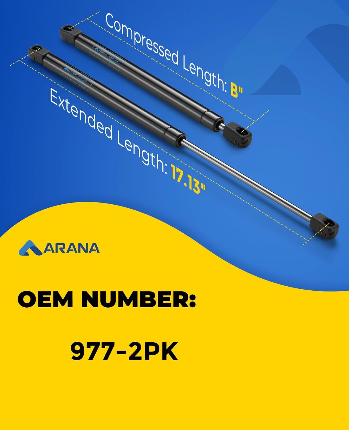 ARANA C16-11028 12 inch 40lb Gas Struts for Weatherguard Tool Box, 2PCS