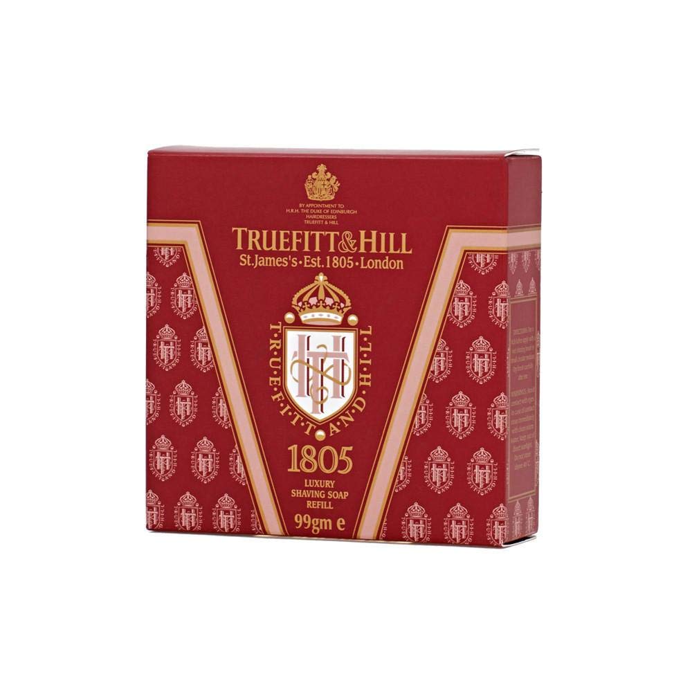 Truefitt & Hill Luxury Shaving Soap Refill for Acacia Wood Bowl - 1805 - Hydrating, Rich Lather for a Closer, Smoother Shave, Gentle on Sensitive Skin