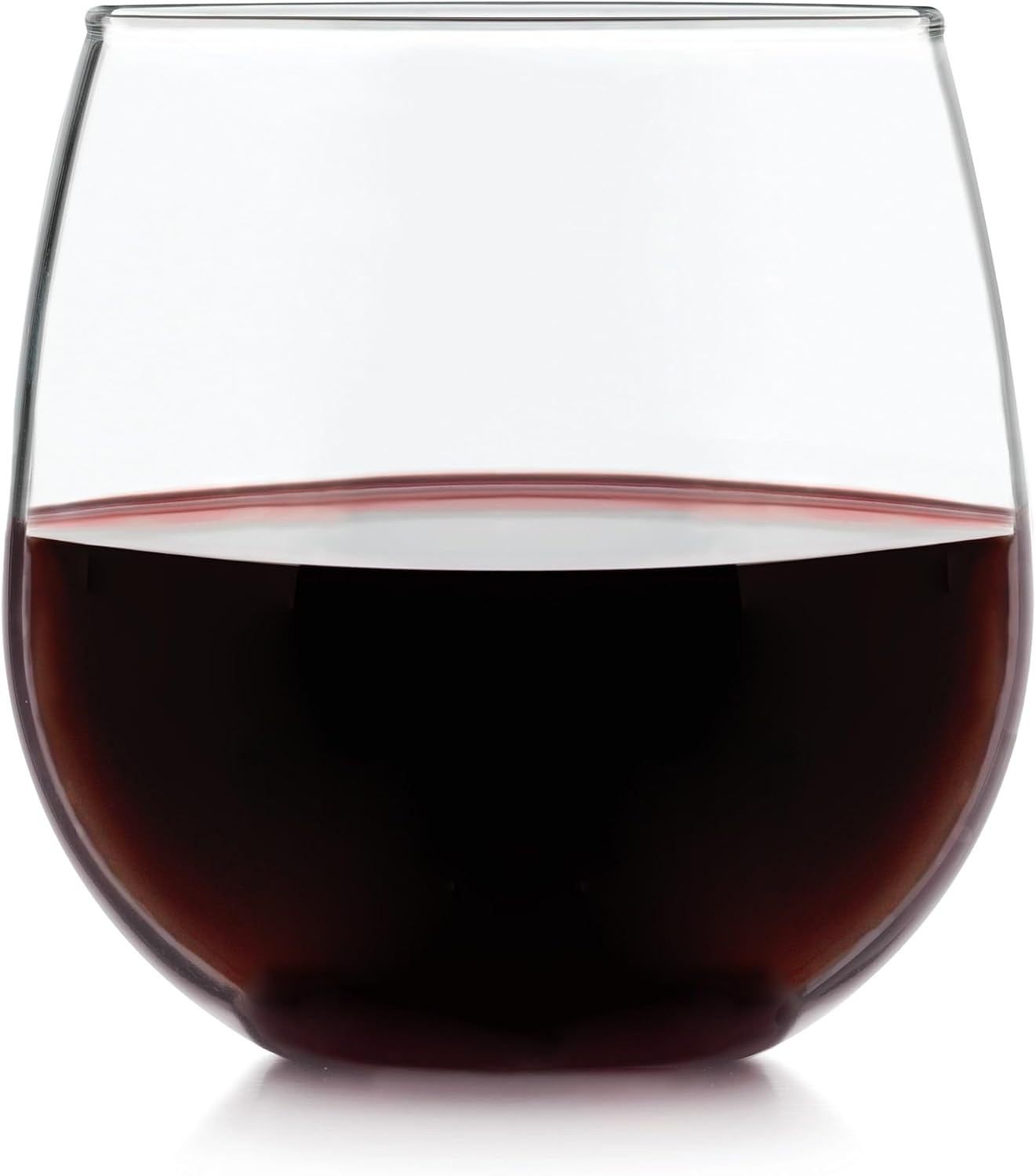 Libbey Classic Blue All-Purpose Stemless Wine Glasses Set 6, Timeless Wine Cups Set of 6, 15.25 Oz, Wine Glass Set for Dinners, Weeknights