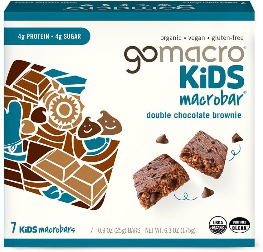 GoMacro Kids MacroBar Organic Vegan Snack Bars - Oatmeal Chocolate Chip Cookie (0.90 Ounce Bars, 7 Count)