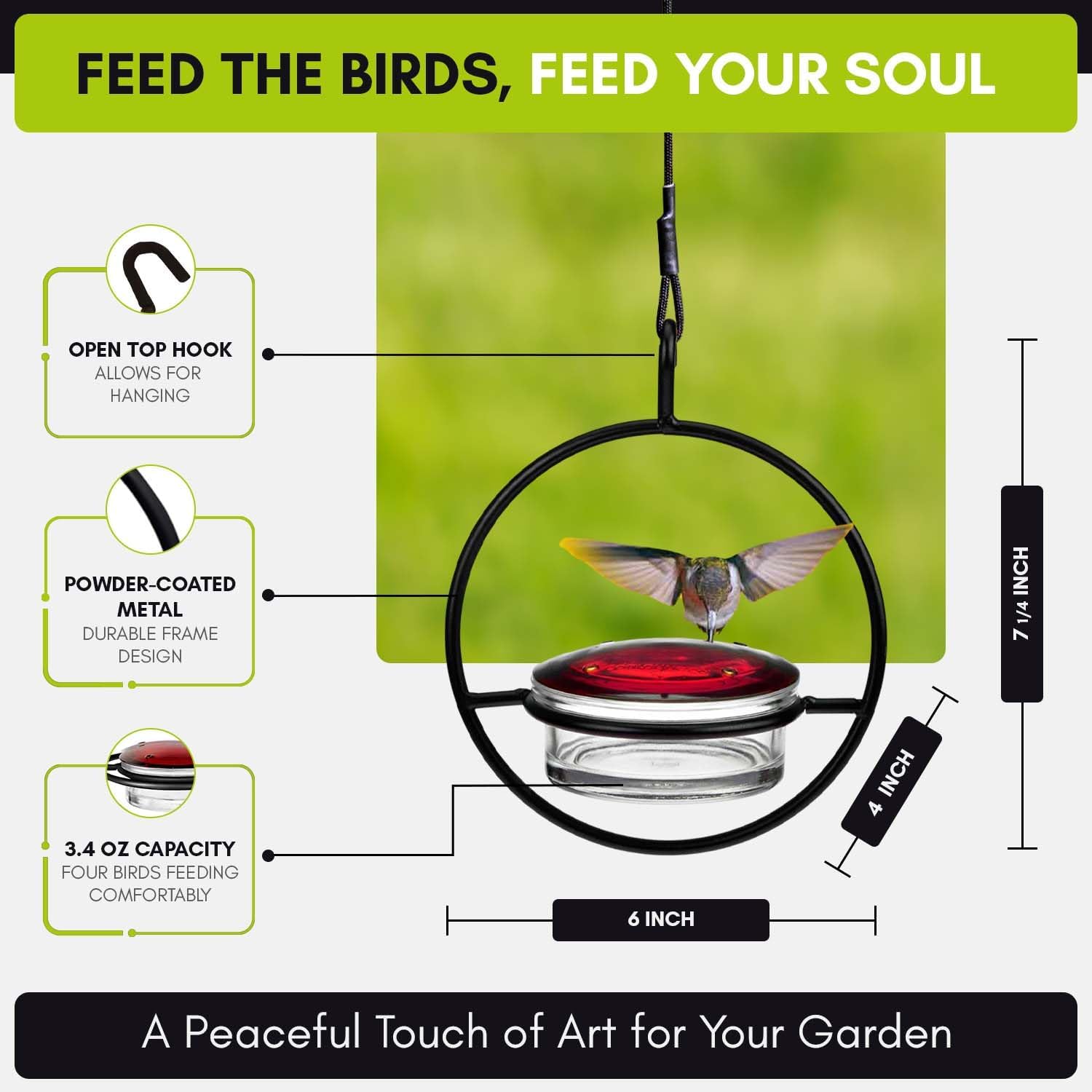 Mosaic Birds Hummble Slim Hummingbird Feeder, M045-301, 3.4 Ounce Capacity, Clear, 1 Piece