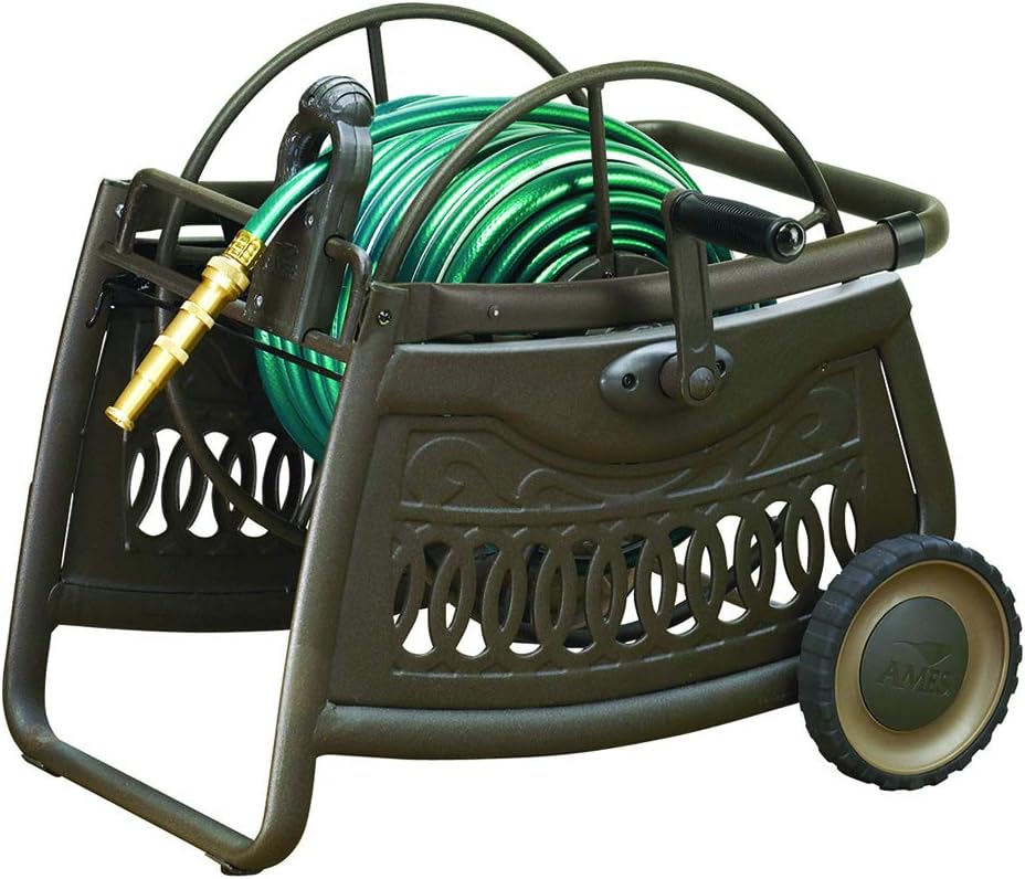 AMES 2517000 NeverLeak Decorative Metal Cart 150-Foot Hose Capacity