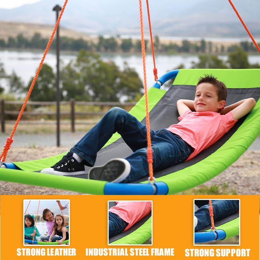 Platform Swing - Large Rectangle Saucer Swing for Kids and Adults