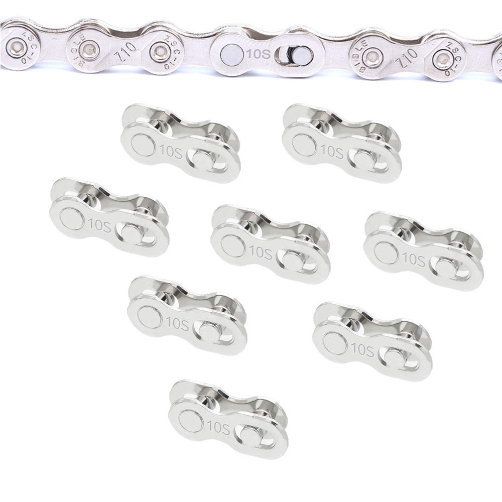 8 Pairs Reusable Bicycle Missing Link for 6, 7, 8, 9, 10,11,12 Speed Chain (11 Speed)