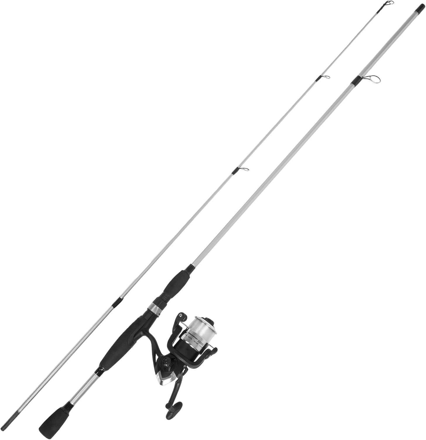 Fiberglass Fishing Pole - Strike Series 78-Inch Collapsible Rod and Spinning Reel Combo, EVA Handle, Pre-Spooled Reel, Fishing Gear for Catching Walleye, Bass, Trout, and More by Wakeman