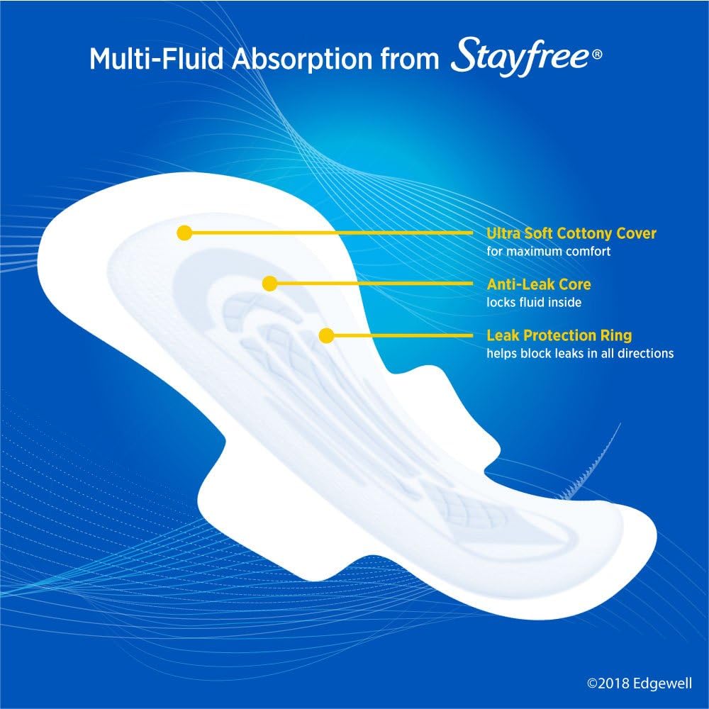 Stayfree Ultra Thin Overnight Pads with Wings - 14 Ct (Pack of 2)