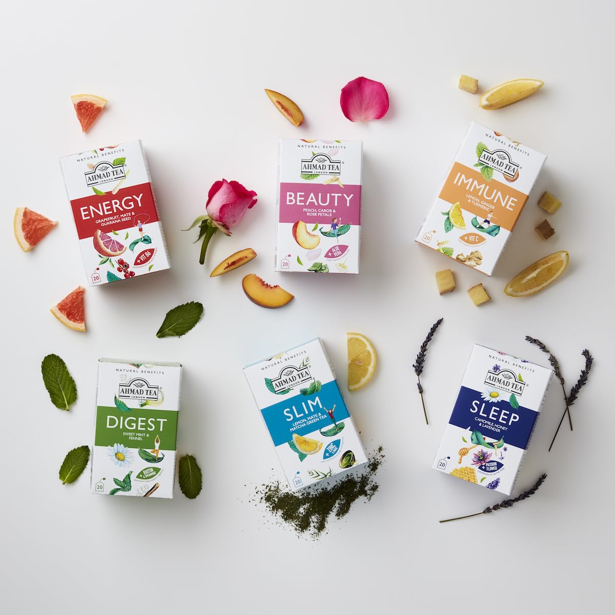 Ahmad Tea Green Tea, Evergreen Selection Pack Teabags, 60 Foil Teabags - Caffeinated & Sugar-Free
