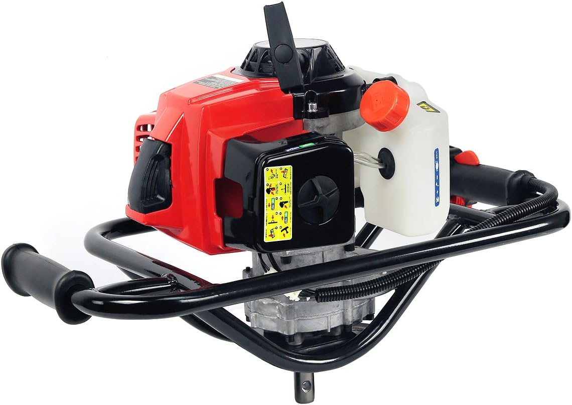 XtremepowerUS 2.5HP Post Hole Digger 63cc Gas-Powered 2-Stroke Auger Digging Drill Shaft Size 3/4" (Machine Only)