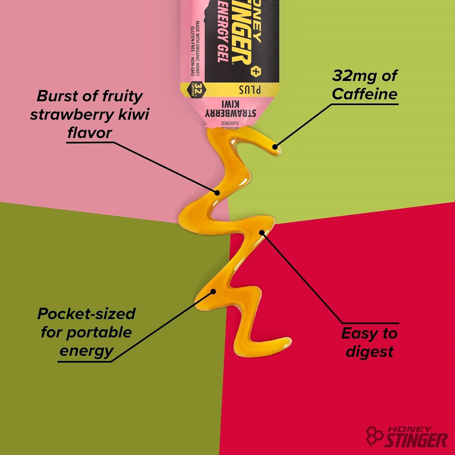 Honey Stinger Gold Energy Gel, Gluten Free & Caffeine Free, for Exercise, Running and Performance, Sports Nutrition for Home & Gym, Pre and Mid Workout, 24 Pack, 26.4 Ounce | sports-nutrition-endurance-and-energy-chews