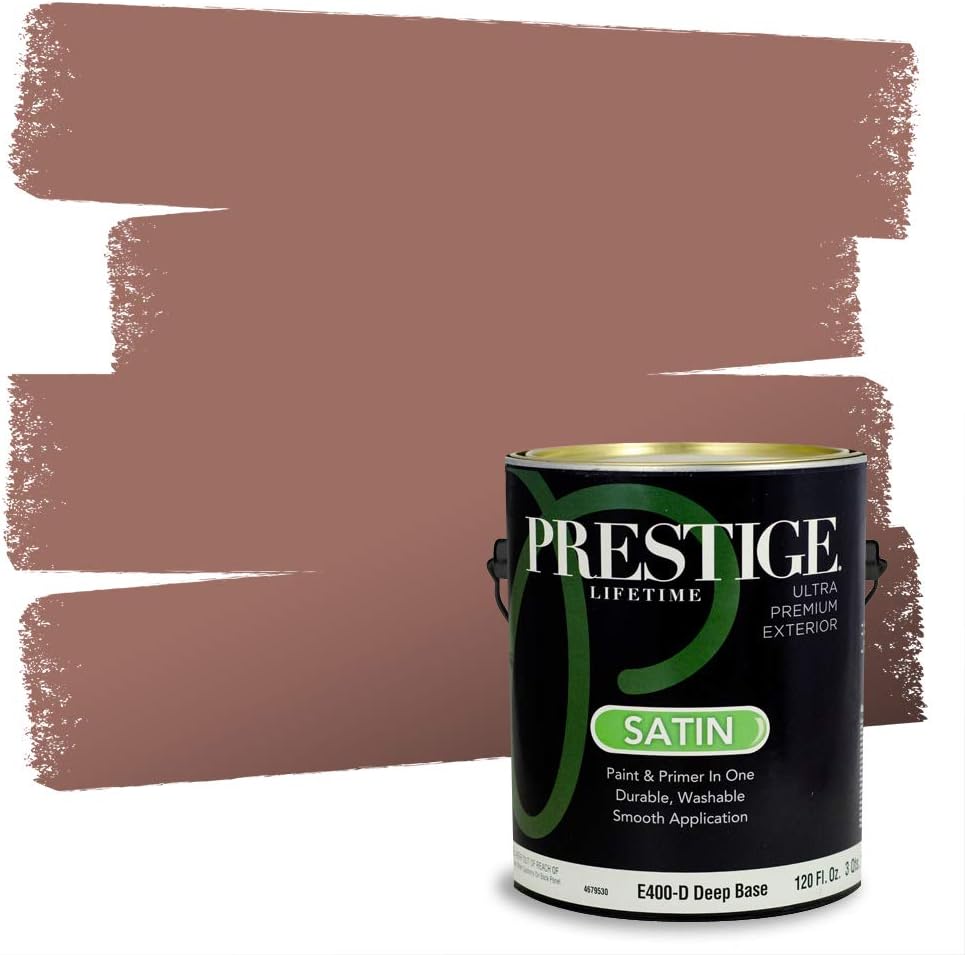 PRESTIGE Paints Exterior Paint and Primer In One, 1-Gallon, Semi-Gloss, Comparable Match of Sherwin Williams* French Roast*