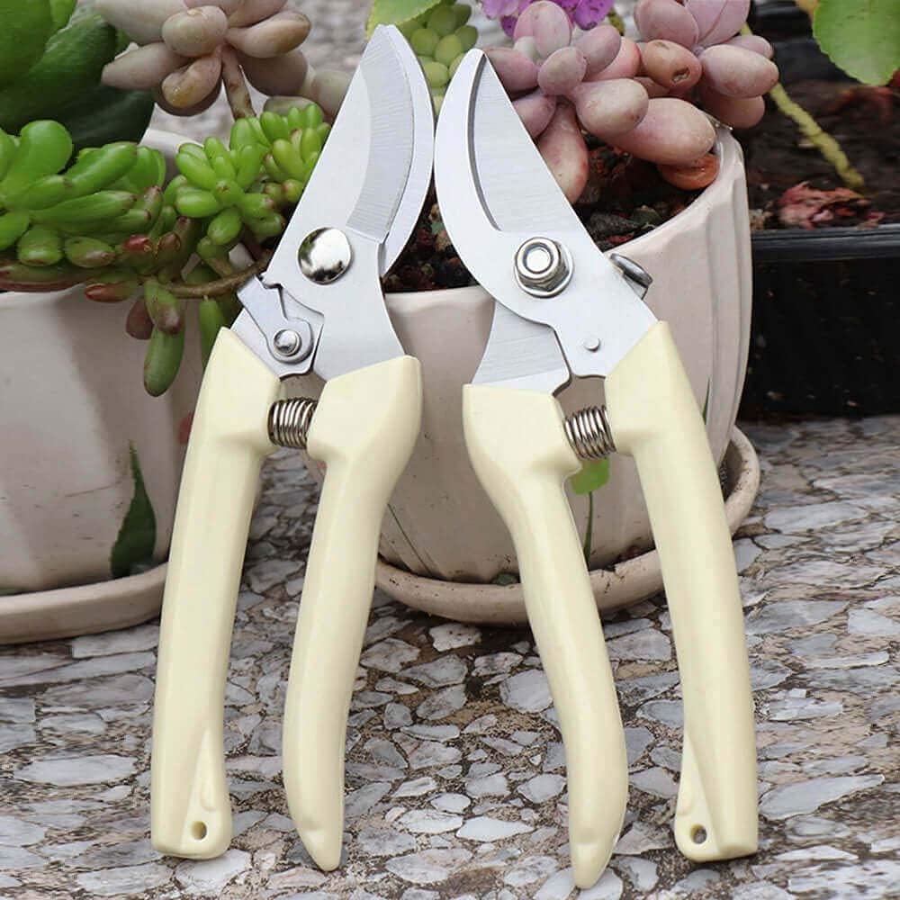 BUGUI Wood Handle Pruning Shears, SK-5 Steel Blade, 1-inch Cutting Capacity, Sharp, Well Designed Garden Shears, 8"