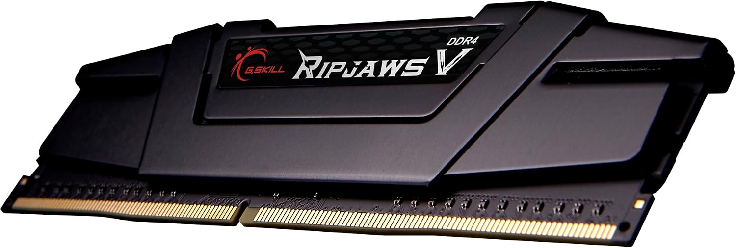 G.SKILL RipjawsV Series DDR4 RAM (XMP) 8GB (1x8GB) 3200MT/s CL16-18-18-38 1.35V Intel AMD Desktop Computer Memory U-DIMM - Black (F4-3200C16S-8GVKB)