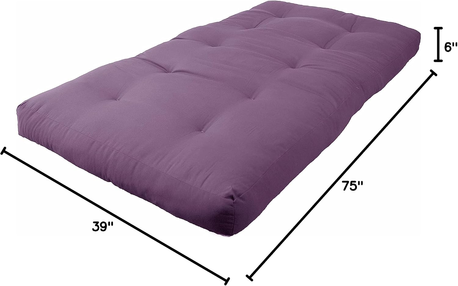 Blazing Needles Renewal 6" Twill Futon Mattress, Queen, Sage