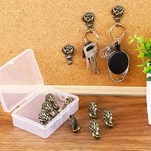 Hotop 20 Pieces Zinc Alloy Flower Push Pin Hangers Pin Hook,Lotus