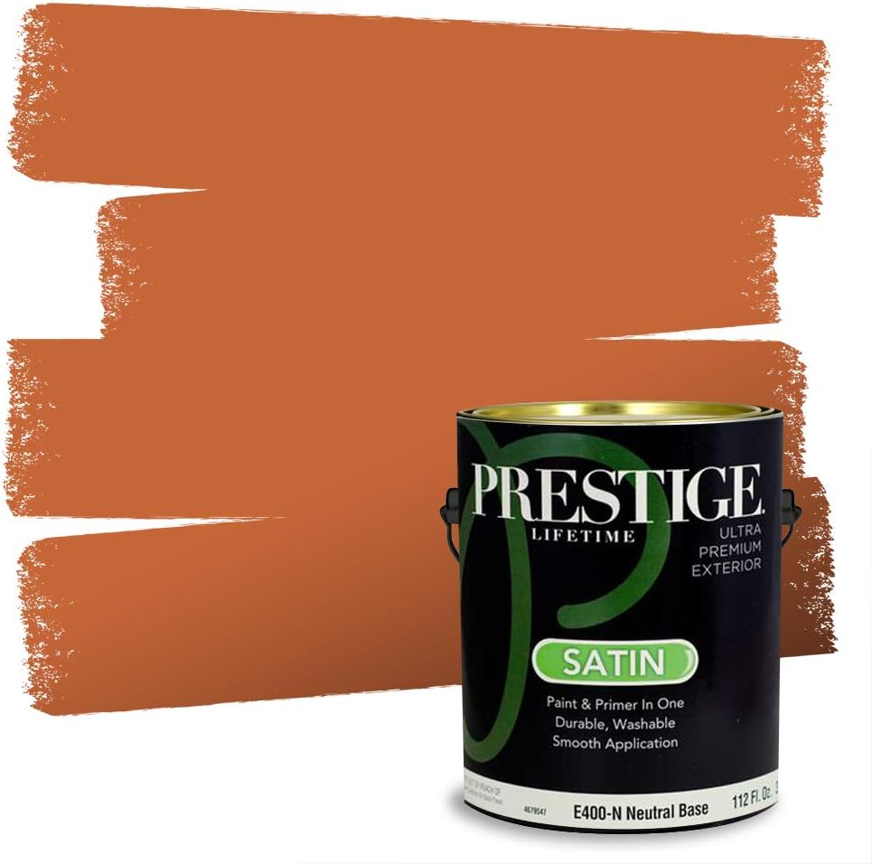 PRESTIGE Paints Exterior Paint and Primer In One, 1-Gallon, Semi-Gloss, Comparable Match of Sherwin Williams* Captivating Cream*