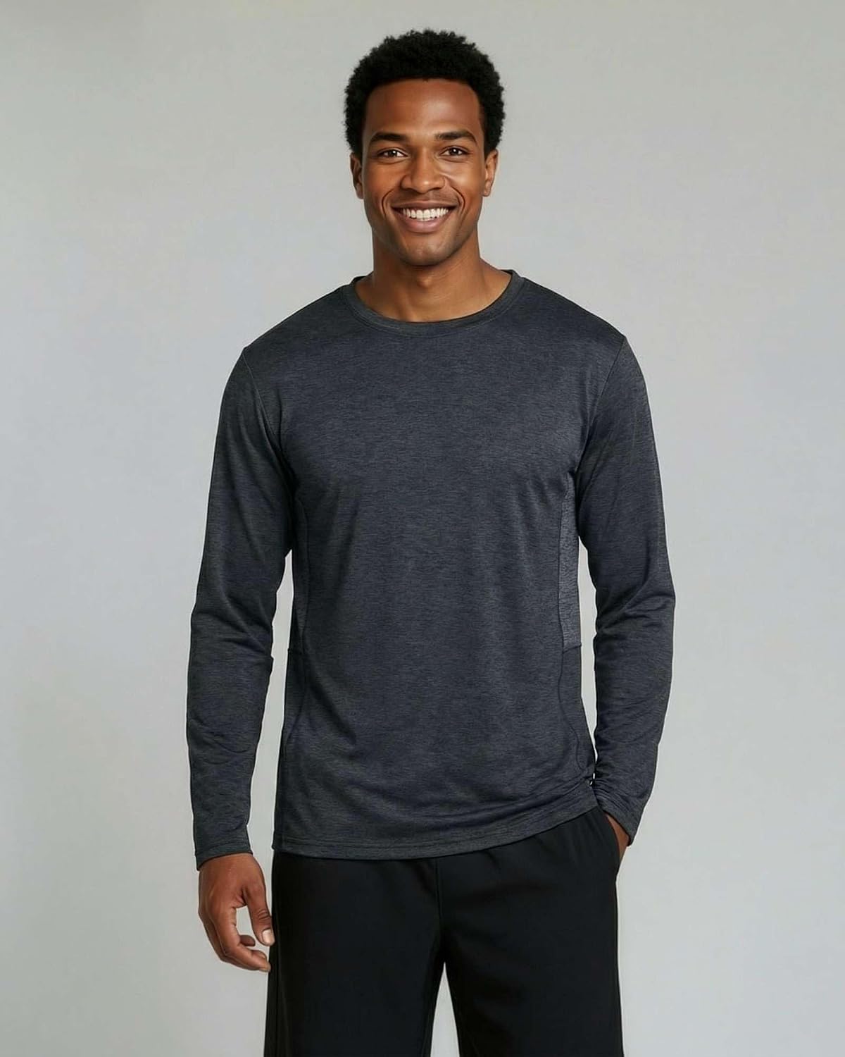 4 Pack Men's Dry Fit Long Sleeve Workout Shirts Gym Athletic Tee Fishing