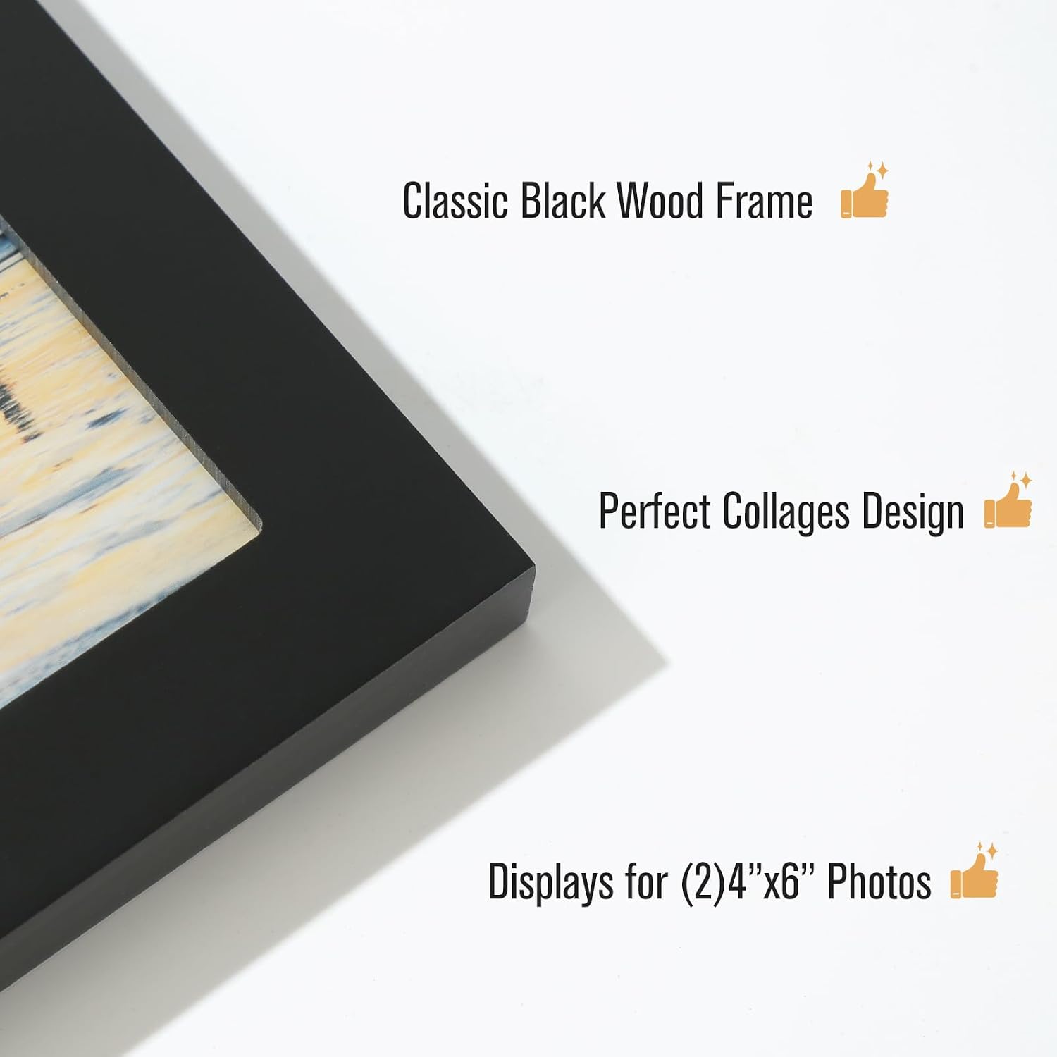 4x6 5-Opening Collage Picture Frame Black Wood