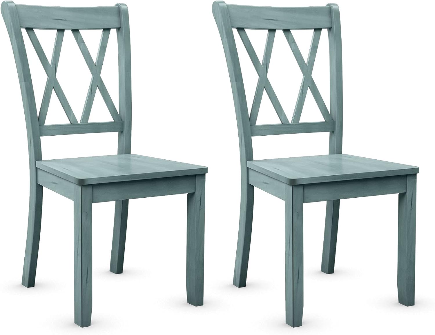 Giantex Set of 2 Dining Chairs, Rubber Wood Dining Room Chair, Farmhouse Dining Side Chairs, Max Load 400 Lbs, Wooden Kitchen Chairs for Home Kitchen