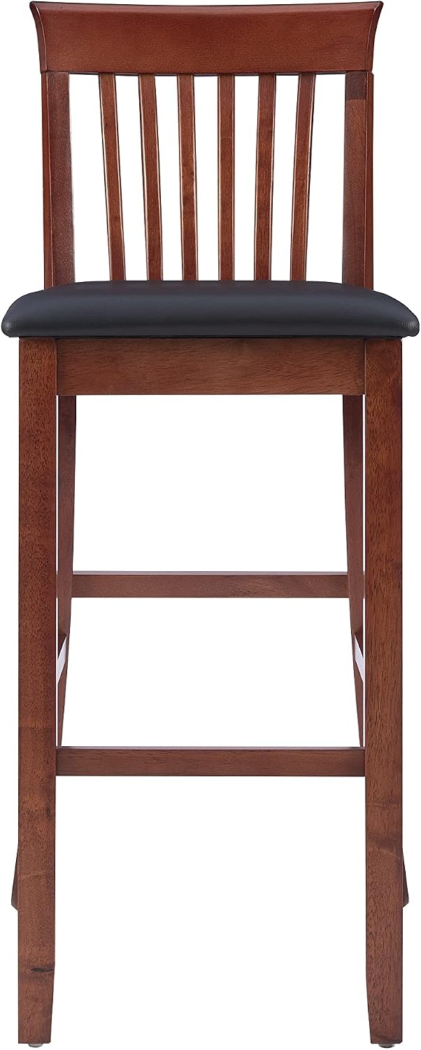 Linon Torino Collection Craftsman Counter Stool, 17.25"W x 19.5"D x 37"H, Black