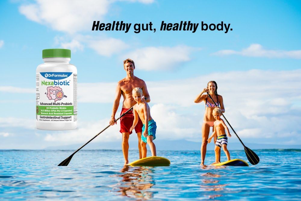 DrFormulas' Best Probiotics for Women & Men | Nexabiotic Multi Probiotic with Saccharomyces Boulardii, Lactobacillus Acidophilus, B. infantis, Prebiotic 60 Count Capsules (Not Pearls)