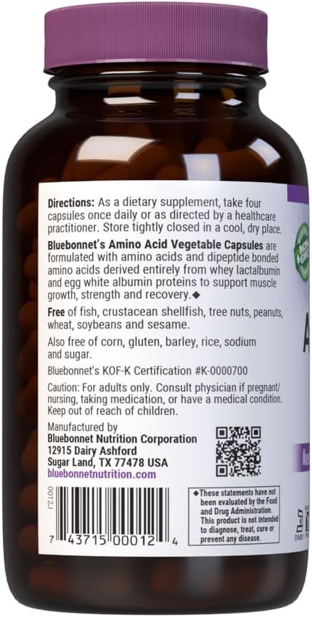 Amino Acid 750 mg 120 veg Capsules | Non-GMO, Gluten-Free