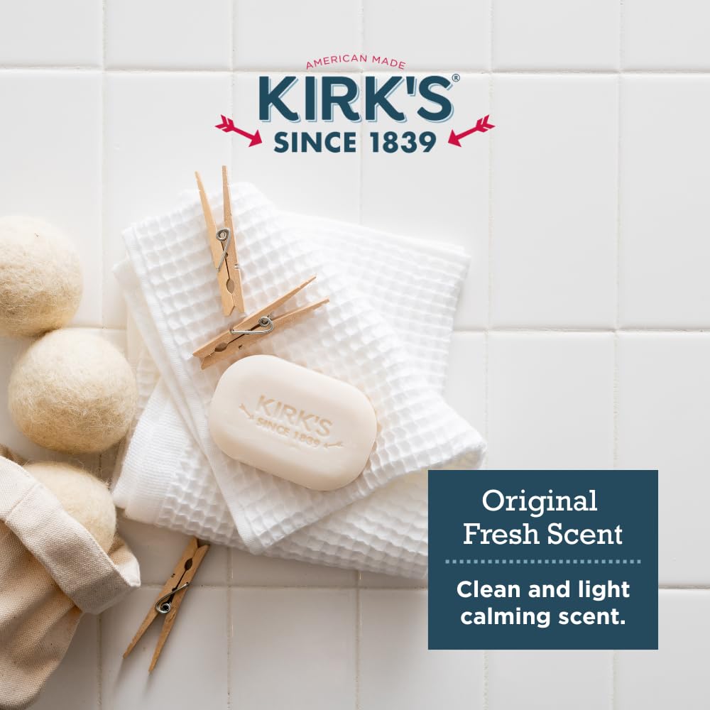Kirk's Original Coco Castile Soap Fragrance Free 4 oz, Pack 18
