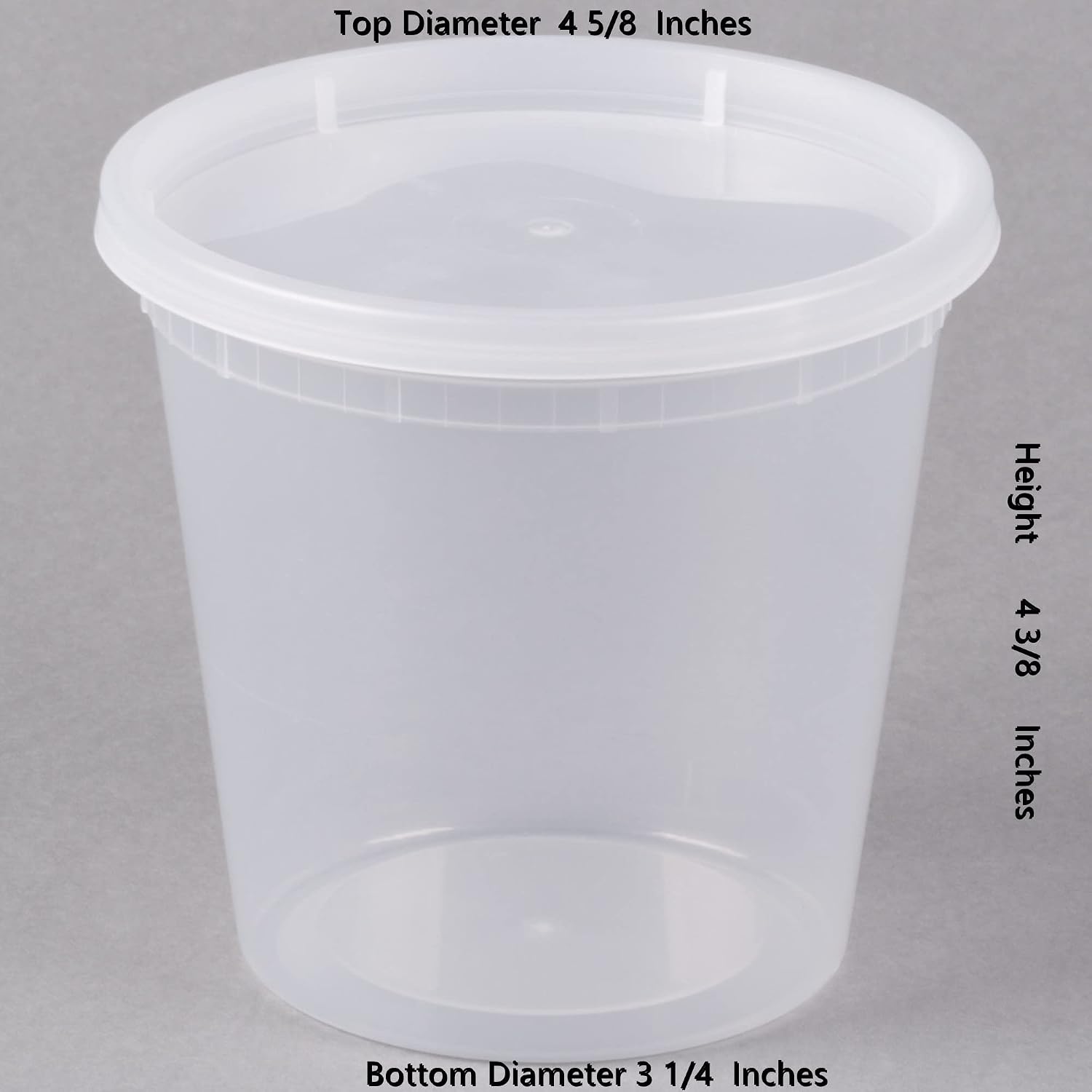 32 oz [20-Pack] Microwavable Plastic Deli Food Storage Containers with Lids