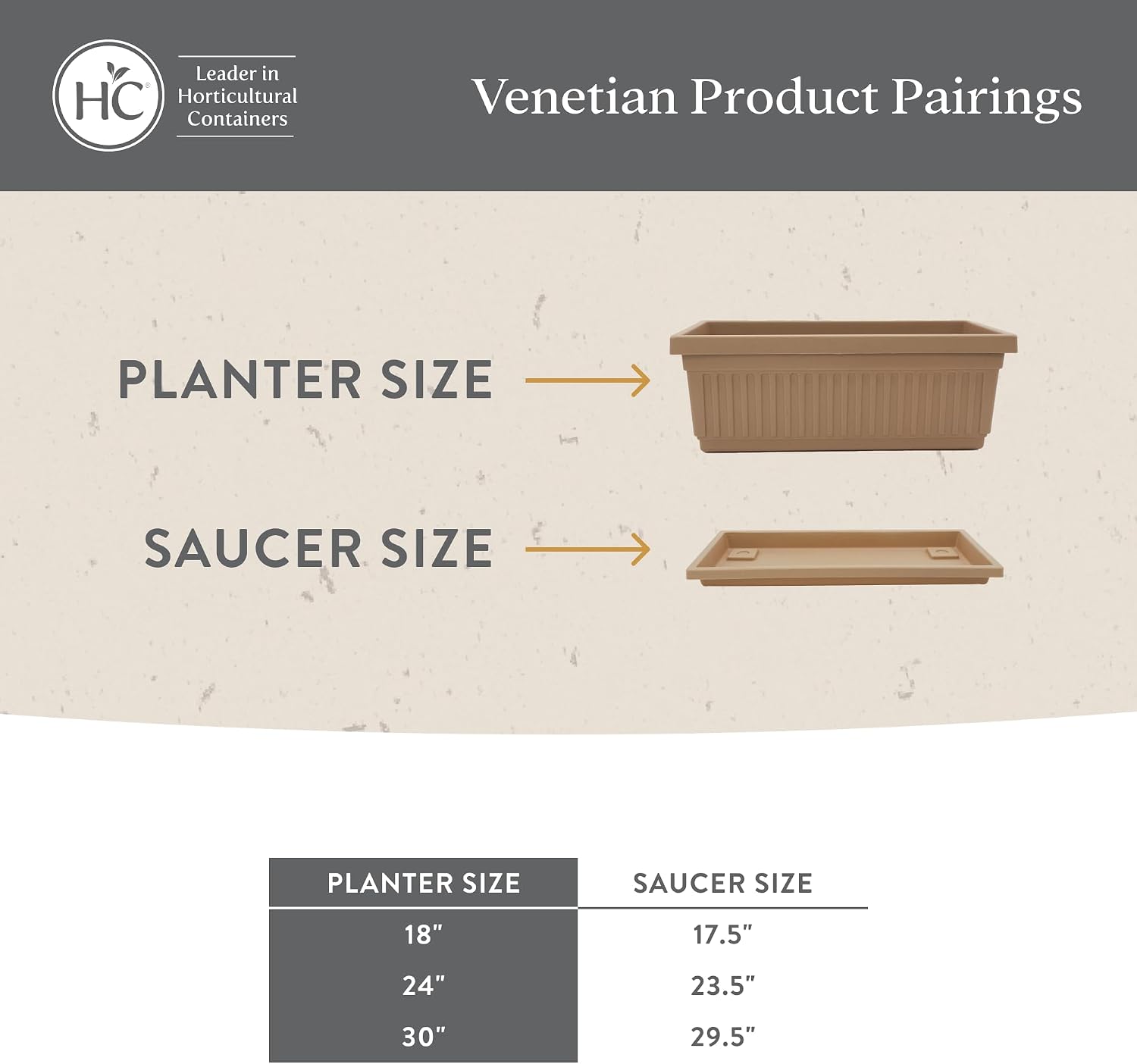 The HC Companies Venetian Window Planter Box w/Drain Plug - Long Planter Box for Windowsills, Balconies & More - Plastic Rectangular Outdoor Planters for Herbs & Flowers (18" Clay, Pack of 1)