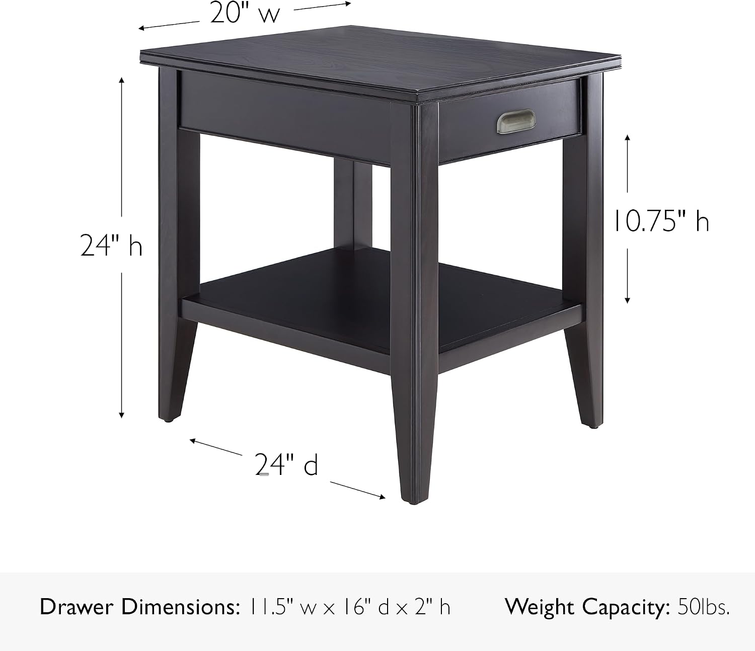 Leick Home Shield Wedge End Table, 21", Glazed Auburn