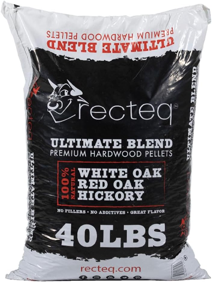 recteq Ultimate Premium Hardwood Grilling Cooking Pellet Barbecue BBQ Grill Smoker Blend with Red Oak, White Oak, Hickory Wood Pellets for Smokers