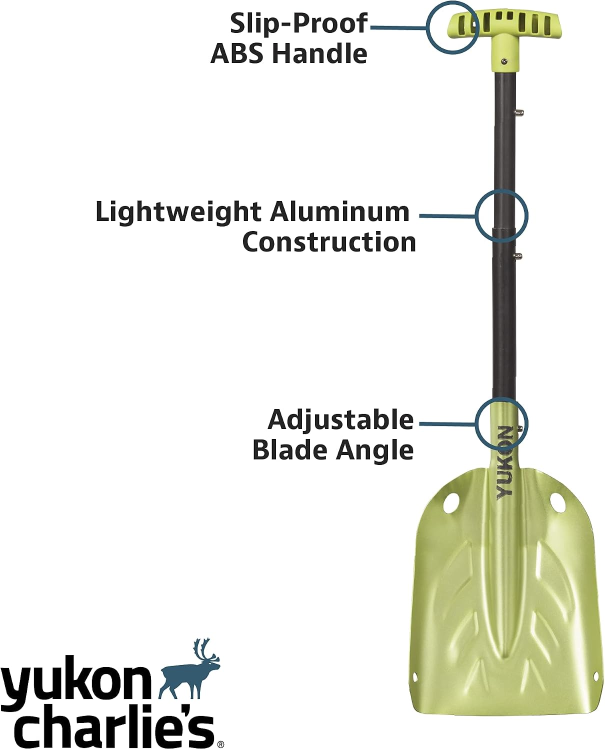 Yukon Charlie's Collapsible Snow Shovel, Lightweight Snow Shovel for Camping, Car, Emergency Kit