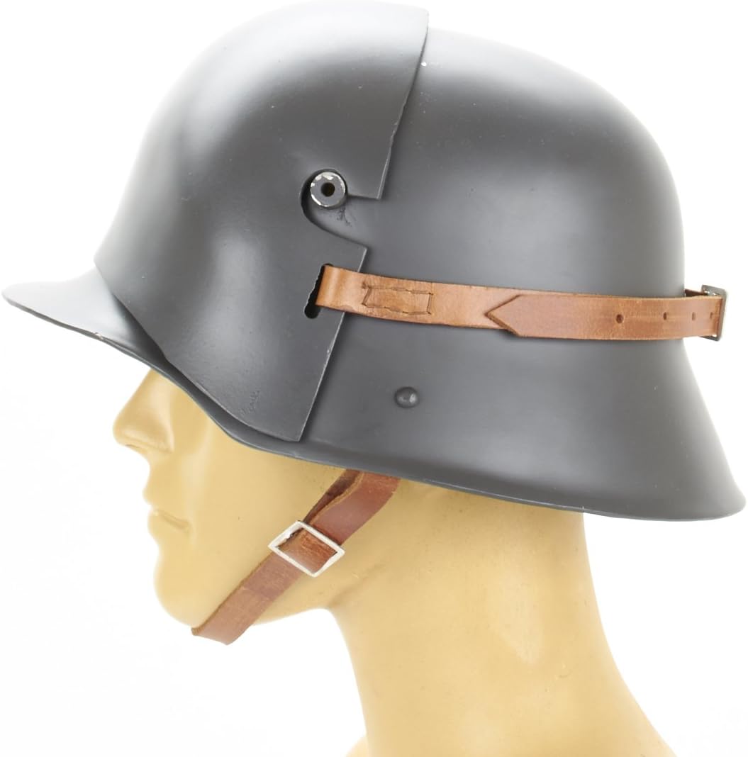 German WWI M16 Stahlhelm Steel Combat Helmet with Stirnpanzer Steel Sniper Brow Plate