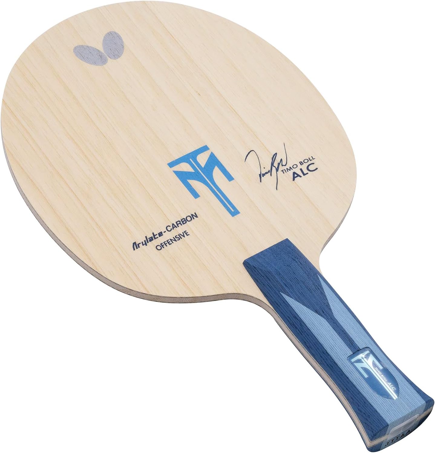 Butterfly Timo Boll ALC Table Tennis Blade - Arylate-Carbon Fiber Blade - Professional Butterfly Table Tennis Blade - Available in AN, FL, and ST handle styles - Made in Japan