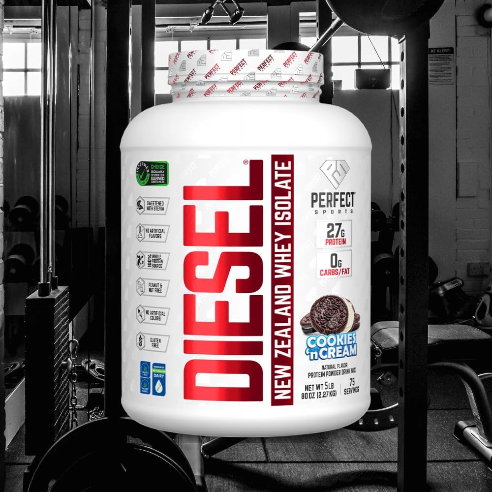 PERFECT SPORTS Diesel Whey Protein Isolate, Milk Chocolate, 2 lb