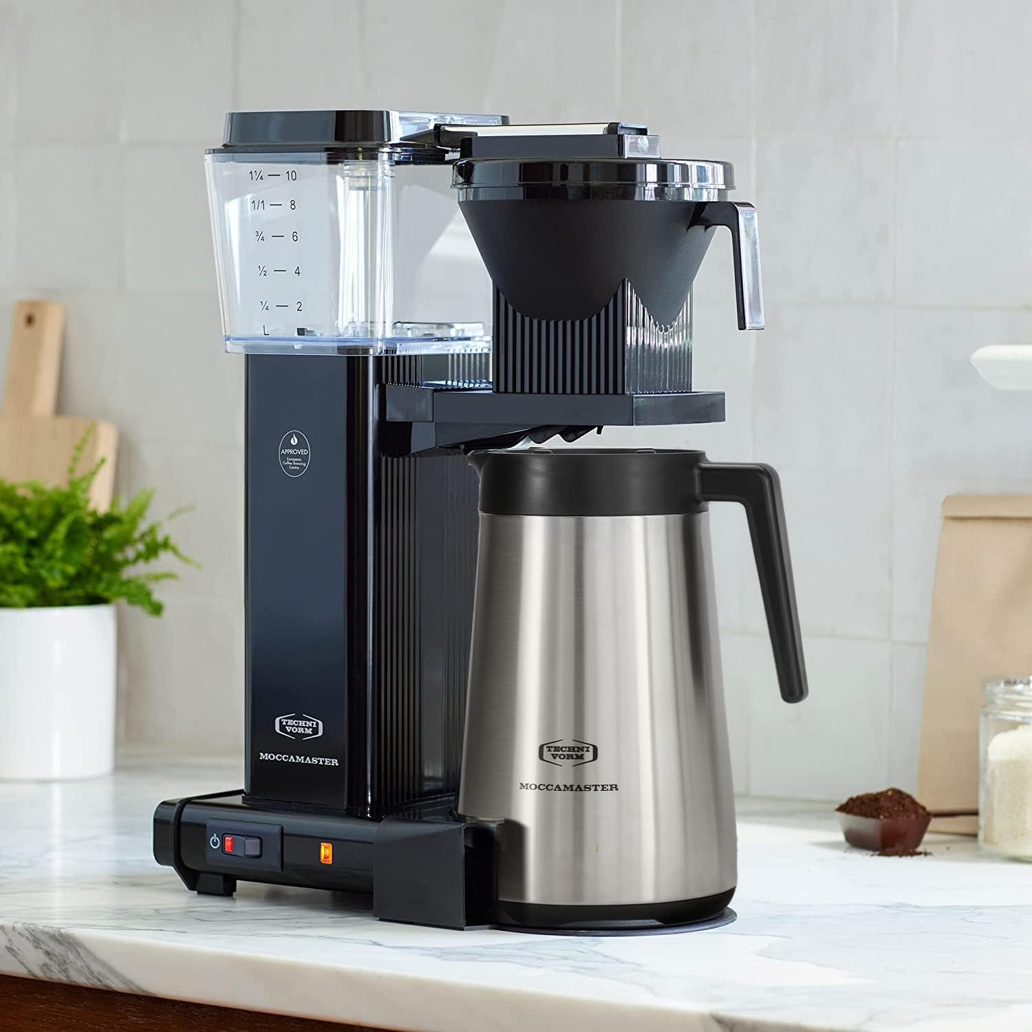 Technivorm Moccamaster 79317 KBGT thermal Carafe 10-Cup Coffee Maker 40 Ounce, Stone Grey 1.25l