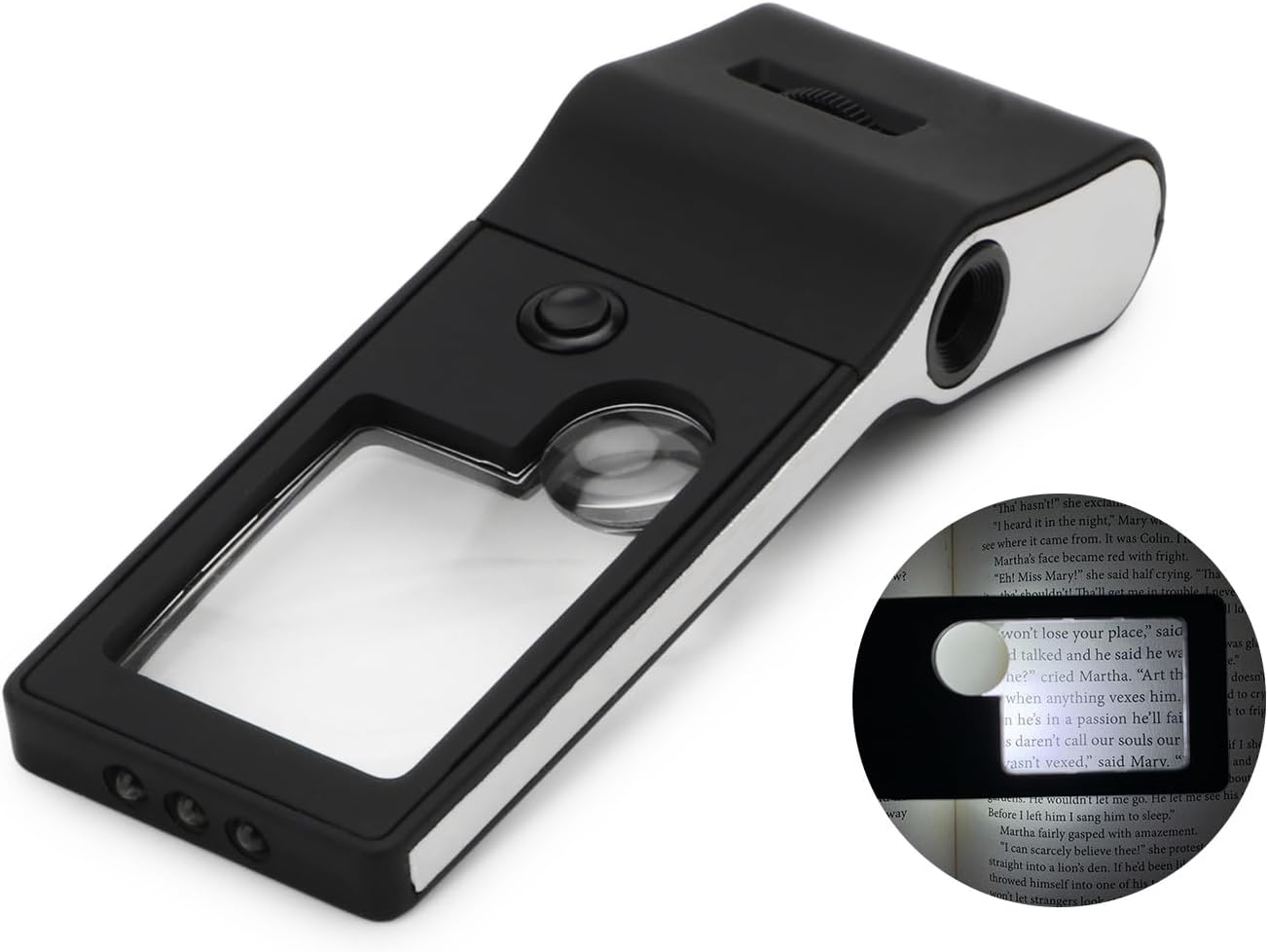 3X & 10X & 55X Jewelers Loupe, Pocket Handheld Magnifying Glass with Light