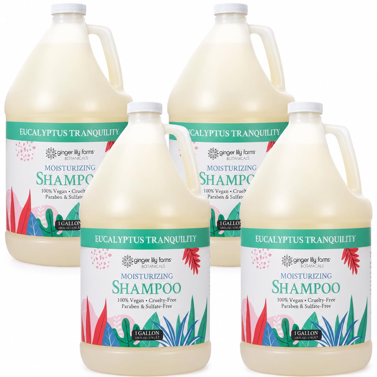 Ginger Lily Farms Botanicals Moisturizing Shampoo for All Hair Types, Coco Mango, 100% Vegan & Cruelty-Free, Coconut Mango Scent, 1 Gallon (128 fl oz) Refill | for Hands, Body & Hair, Moisturizing Wash, Salon Wash, Spa Cleanser, Salon & Spa Essentials, M…