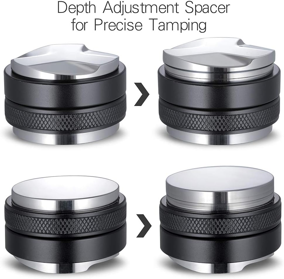 MATOW 53mm Coffee Distributor and Tamper, Dual Head Coffee Leveler Compatible with Breville 54mm Portafilter