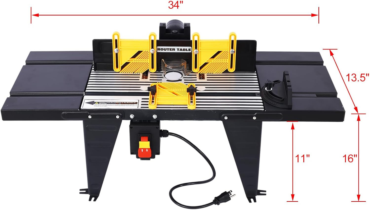 Universal Benchtop Router Table with Adjustable Fence, Steel Stand & Precision Routing for Woodworking – Craftsman Electric Router Table Tool (Black)