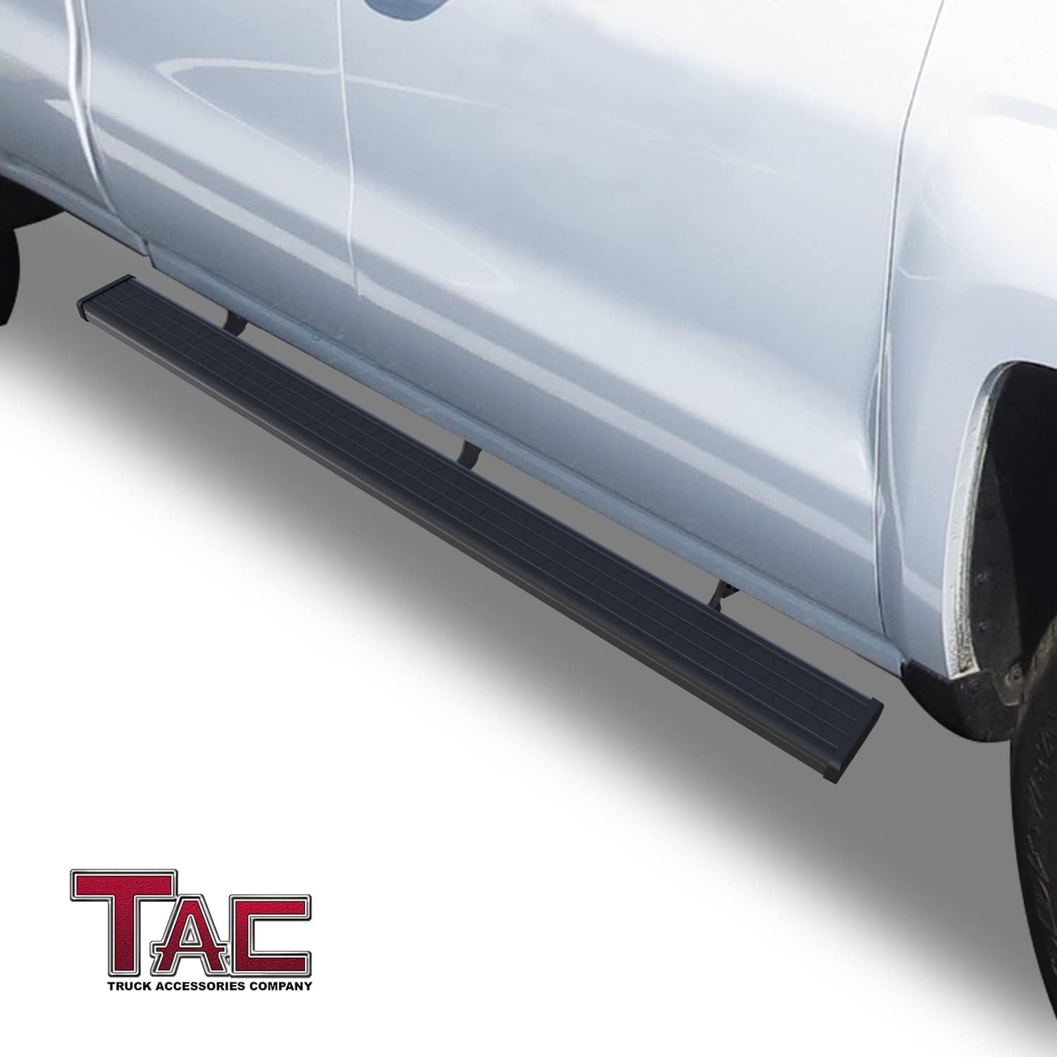 TAC Side Steps Fit Chevy Silverado/GMC Sierra 1999-2018 1500 & 1999-2019 2500/3500 Extended/Double Cab (Excluding C/K Classic) (Body Mount) Truck Pickup 3" Black Side Bars Nerf Bars 2 Pieces