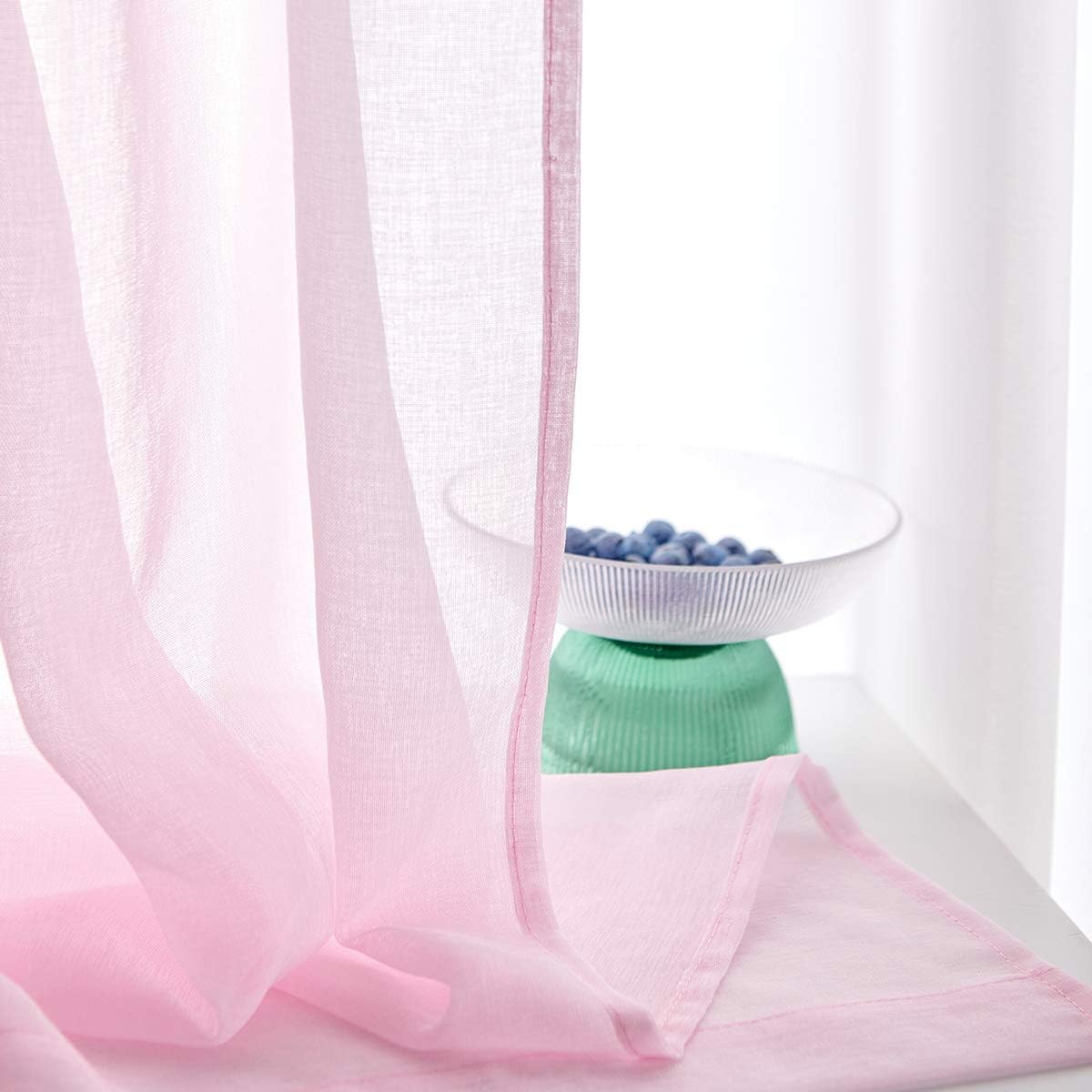 Off White Semi Sheer Curtains 72 Inches Long Faux Linen Off White Sheers Curtain for Bedroom Living Room Girls Kids Room 2 Panels 52x72 Inch Length
