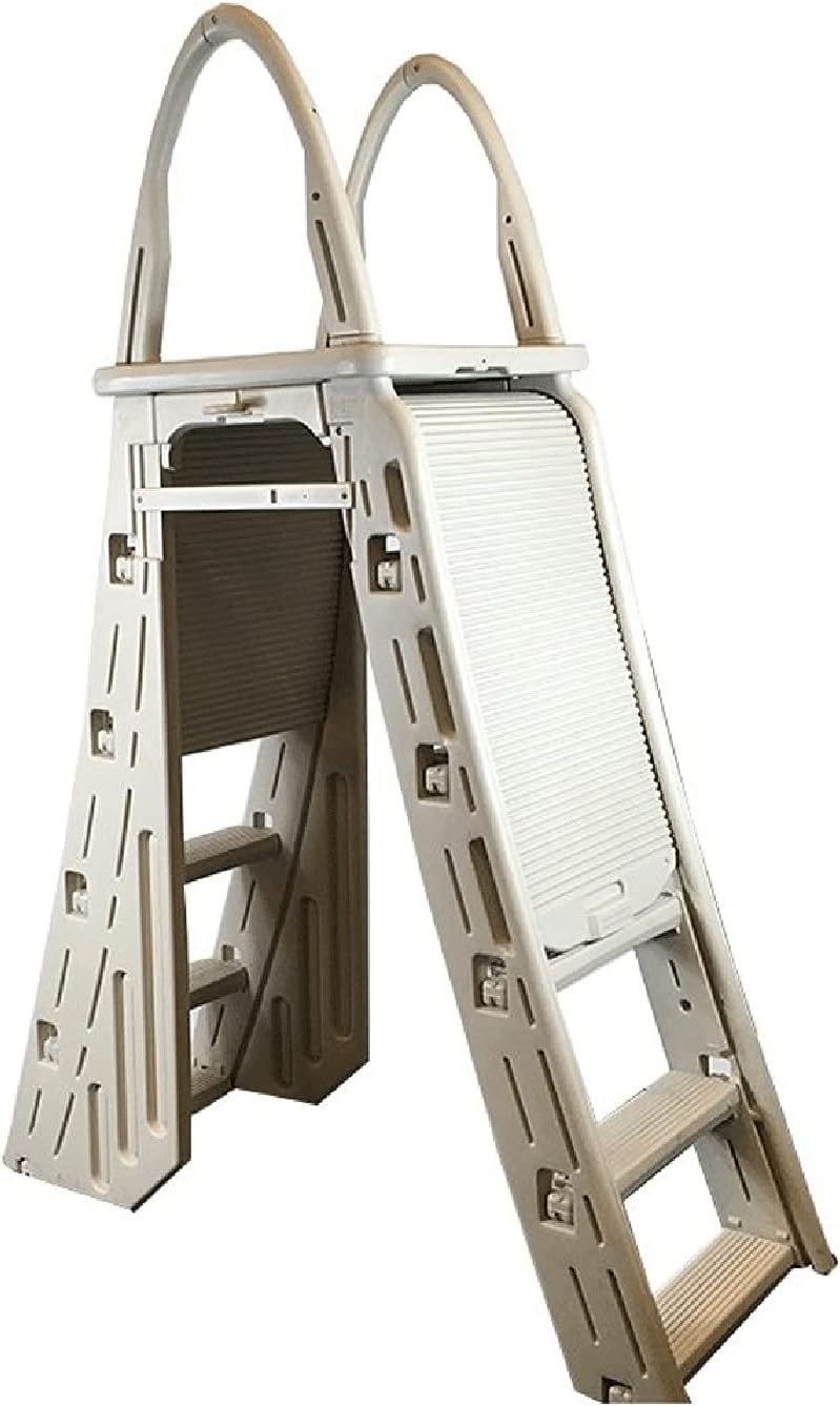 Plastics 7200 Adjustable A-Frame Safety Ladder Steps with Roll-Guard for Above Ground Pools & Hydrotools by Swimline 9" x 24" Ladder Mat